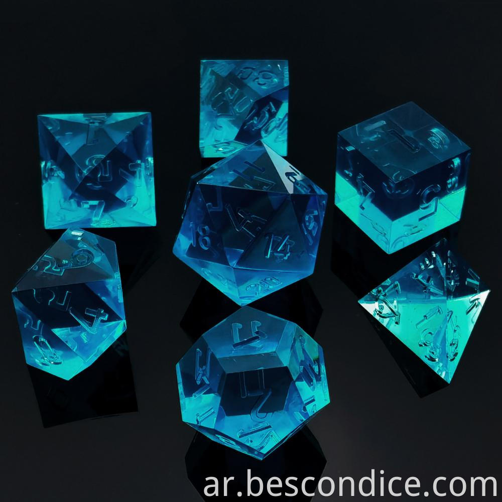 Clear Unpainted Sharp Edge Dnd Dice Set 1